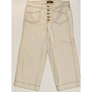 Torrid High-Rise Wide Leg Crop Jeans in Cream